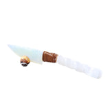 Selenite Spiral Handle Opalite Blade Ornamental Knife #805n     Mountain Man Knife