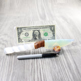 Selenite Spiral Handle Opalite Blade Ornamental Knife #805n     Mountain Man Knife