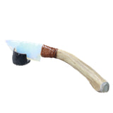 Deer Antler Handle Opalite Blade Ornamental Knife #805n     Mountain Man Knife