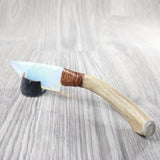 Deer Antler Handle Opalite Blade Ornamental Knife #805n     Mountain Man Knife