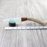 Deer Antler Handle Opalite Blade Ornamental Knife #805n     Mountain Man Knife
