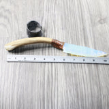Deer Antler Handle Opalite Blade Ornamental Knife #805n     Mountain Man Knife