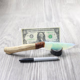 Deer Antler Handle Opalite Blade Ornamental Knife #805n     Mountain Man Knife