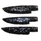 3 Obsidian Ornamental Knife Blades  #669