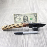 Cholla Cactus Wood Handle Obsidian Blade Ornamental Knife #815n  Mountain Man Knife