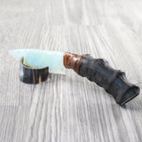 Impala Horn Handle Opalite Blade Ornamental Knife #915n     Mountain Man Knife
