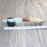Coyote Foot Handle Opalite Blade Ornamental Knife #27369