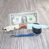 Coyote Foot Handle Opalite Blade Ornamental Knife #27369