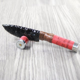 Shotgun Shell Handle Obsidian Blade Ornamental Knife #715n  Mountain Man Knife