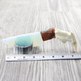 Beaver Jaw Handle Opalite Blade Ornamental Knife #825n     Mountain Man Knife