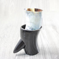 1 Polished Cow Horn Plus Stand #104-2 Medieval Tankard