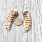 Very Very Large Rattlesnake Rattle Earrings  #625n  Mountain Man Earrings