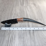 Impala Horn Handle Obsidian  Blade Ornamental Knife # 05569