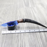 Impala Horn Handle Glass Blade Ornamental Knife #235n    Mountain Man Knife