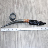 Impala Horn Handle Obsidian  Blade Ornamental Knife # 05569