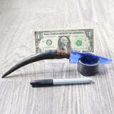 Impala Horn Handle Glass Blade Ornamental Knife #235n    Mountain Man Knife