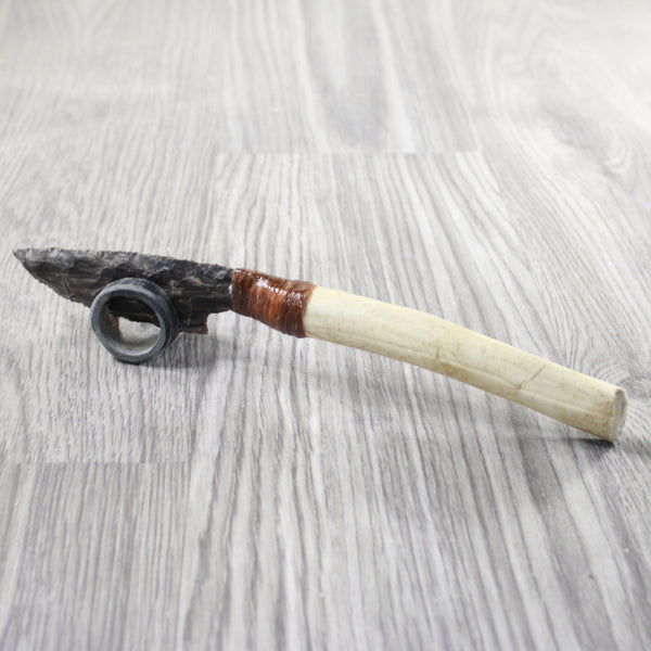 Reindeer Antler Handle Stone Blade Ornamental Knife #135n    Mountain Man Knife