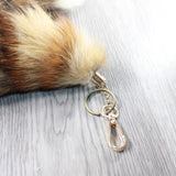 3 Red Fox Tail Key Rings #34-2  Taxidermy Keychain Tassel Bag Tag