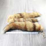 3 Red Fox Tail Key Rings #34-2  Taxidermy Keychain Tassel Bag Tag