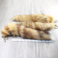 3 Red Fox Tail Key Rings #34-2  Taxidermy Keychain Tassel Bag Tag