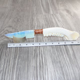 Deer Jaw Handle Opalite Blade Ornamental Knife #29269