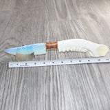 Deer Jaw Handle Opalite Blade Ornamental Knife #29269