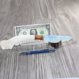 Deer Jaw Handle Opalite Blade Ornamental Knife #29269
