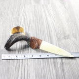 Goat Horn Handle Bone Blade Ornamental Knife #245n    Mountain Man Knife