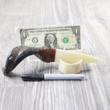 Goat Horn Handle Bone Blade Ornamental Knife #245n    Mountain Man Knife