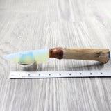 Hair-on Deer Bone Handle Opalite Blade Ornamental Knife #745n     Mountain Man Knife