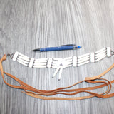 1 Bone Hairpipe Bead Choker  With Deer Leather Straps # 1769