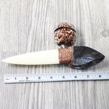 Orthoceras Fossil Handle Bone Blade Ornamental Knife #255n    Mountain Man Knife