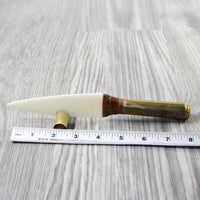 50 Cal Shell Casing Handle Bone Blade Ornamental Knife #334-2 Mountain Man Knife z