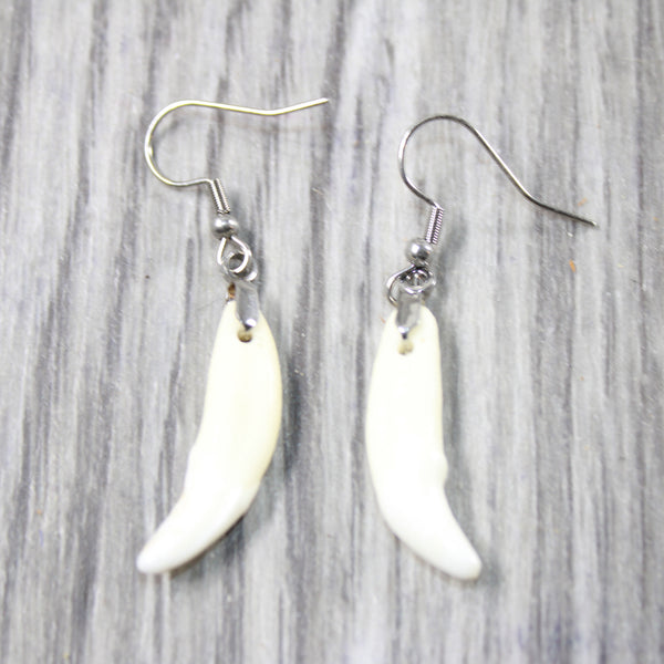 Coyote Fang Teeth Earrings  #455n  Mountain Man Earrings