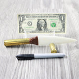 50 Cal Shell Casing Handle Bone Blade Ornamental Knife #334-2 Mountain Man Knife z