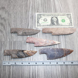5 Stone Ornamental Knife Blades  #569