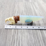 Muskrat Skull Handle Opalite Blade Ornamental Knife #655n     Mountain Man Knife