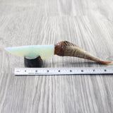 Goat Horn Handle Opalite Blade Ornamental Knife #655n     Mountain Man Knife