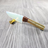 50 Cal Shell Handle Opalite Blade Ornamental Knife #755n     Mountain Man Knife