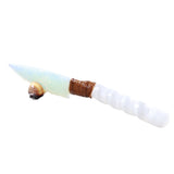 Selenite Spiral Handle Opalite Blade Ornamental Knife #765n     Mountain Man Knife