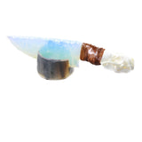 Mink Skull Handle Opalite Blade Ornamental Knife #765n     Mountain Man Knife