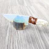 Mink Skull Handle Opalite Blade Ornamental Knife #765n     Mountain Man Knife