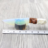 Mink Skull Handle Opalite Blade Ornamental Knife #765n     Mountain Man Knife