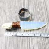 Mink Skull Handle Opalite Blade Ornamental Knife #765n     Mountain Man Knife
