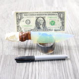 Mink Skull Handle Opalite Blade Ornamental Knife #765n     Mountain Man Knife