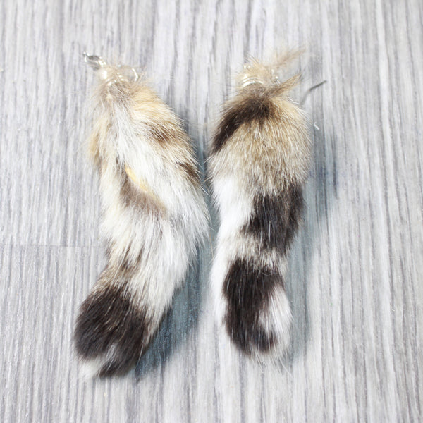 Bobcat Tail Earrings  #665n  Mountain Man Earrings