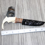 Beaver Jaw Handle Obsidian  Blade Ornamental Knife # 03769