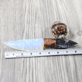 Orthoceras Fossil Handle Opalite Blade Ornamental Knife #865n     Mountain Man Knife