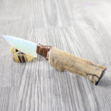 Hair-on Deer Bone Handle Opalite Blade Ornamental Knife #975n     Mountain Man Knife