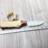 Hair-on Deer Bone Handle Opalite Blade Ornamental Knife #975n     Mountain Man Knife